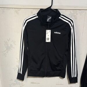 Adidas Black Track Jacket with White Logo